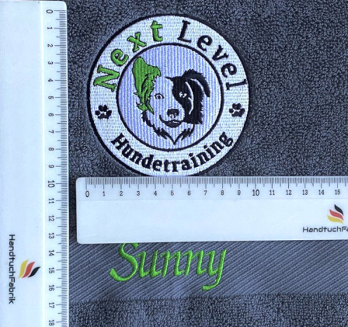 Handtuch 50x90cm mit Logobestickung, zwirnfrottier reine Baumwolle